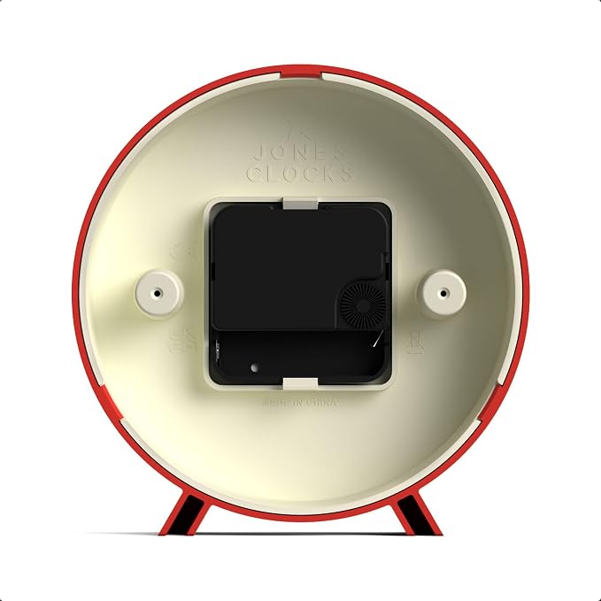 JONES CLOCKS® Venus Desk Clock | Modern Round Design | Red | Stylish Retro Look - Image 6