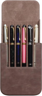 Leather 6 Fountain Pen/Pencil Tray Case, Magnetic Closure - Image 9
