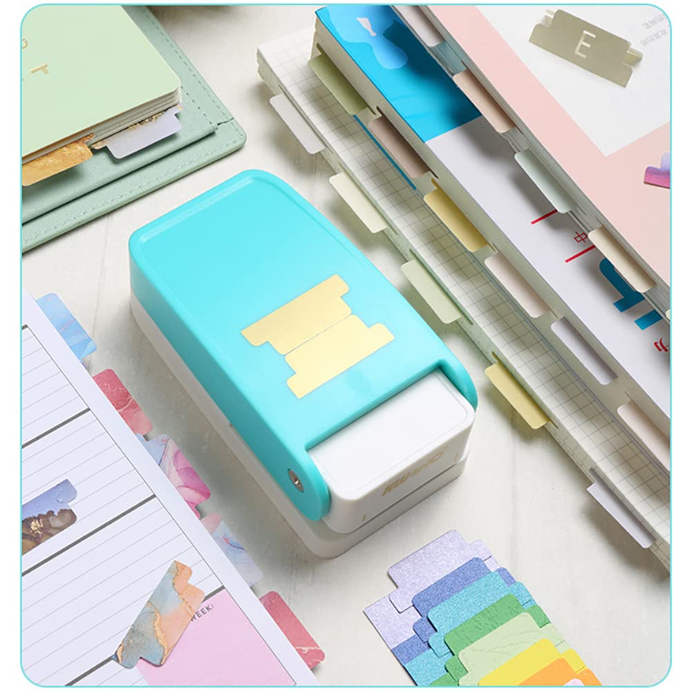 Tab Punch DIY Index Tabs Puncher Tag Punch Paper Punch for Scrapbooking, Journaling Tabs, Bible Tabs, Book Tabs, Planner Inserts and More Projects (Tab Punch), Cyan