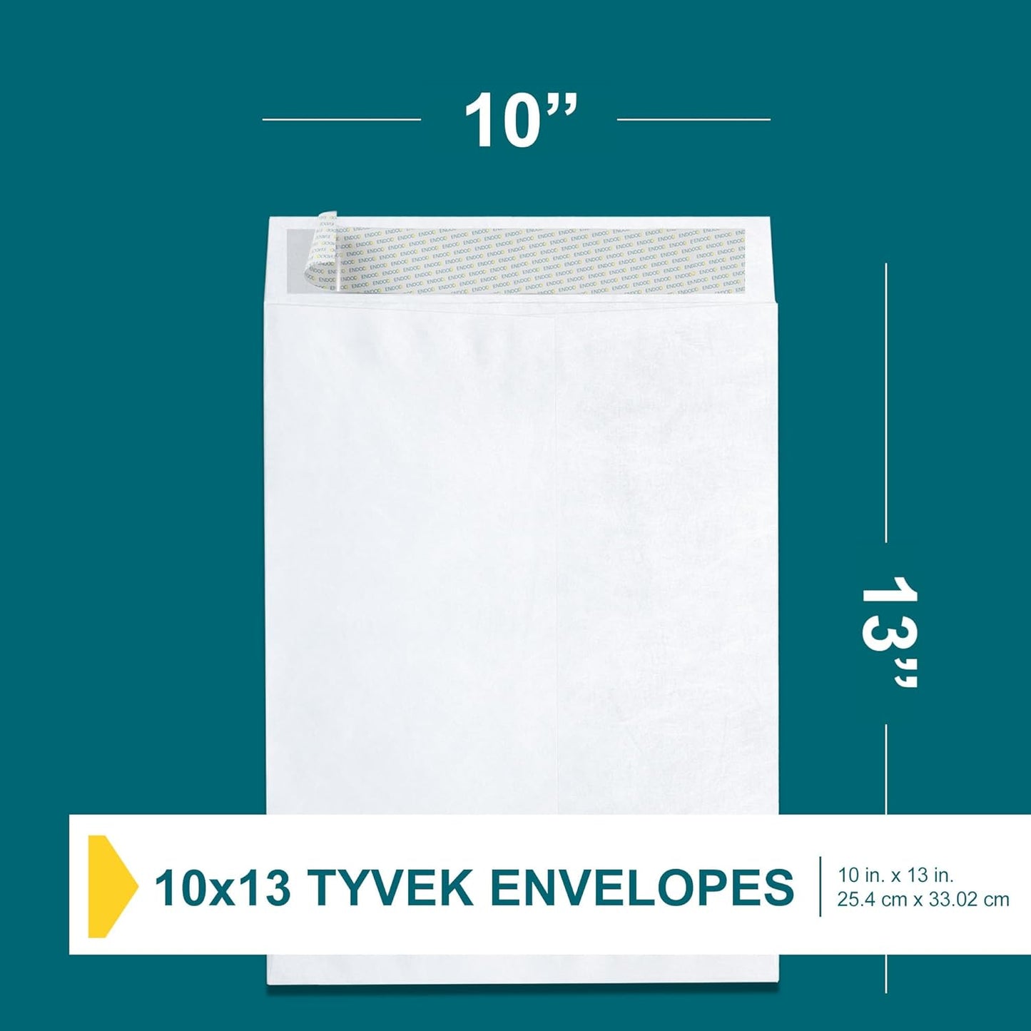 Tyvek Envelopes 10x13, Tear & Moisture Resistant Construction, Catalog Mailing Envelopes Peel & Seal 10 x 13, Tyvek® Mailer Shipping Envelopes, Bright White, 50/pack