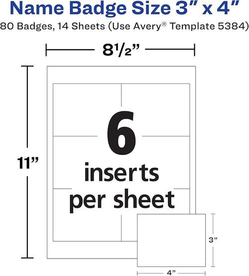 Avery Customizable Name Badge Clips, 2 Packs, 80 Printable Inserts and Badge - Image 2