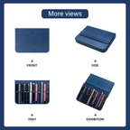 PU Leather 12 Fountain Pen/Pencil Tray Case Organizer, Fashion Design, Magnetic - Image 5