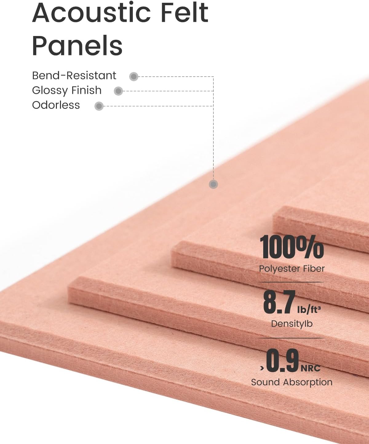 Felt Bulletin Board Tiles -28"x18" Cork Board Alternative for Office Decor, Push Pin Board Wall Organizer 6-Pack-Pink