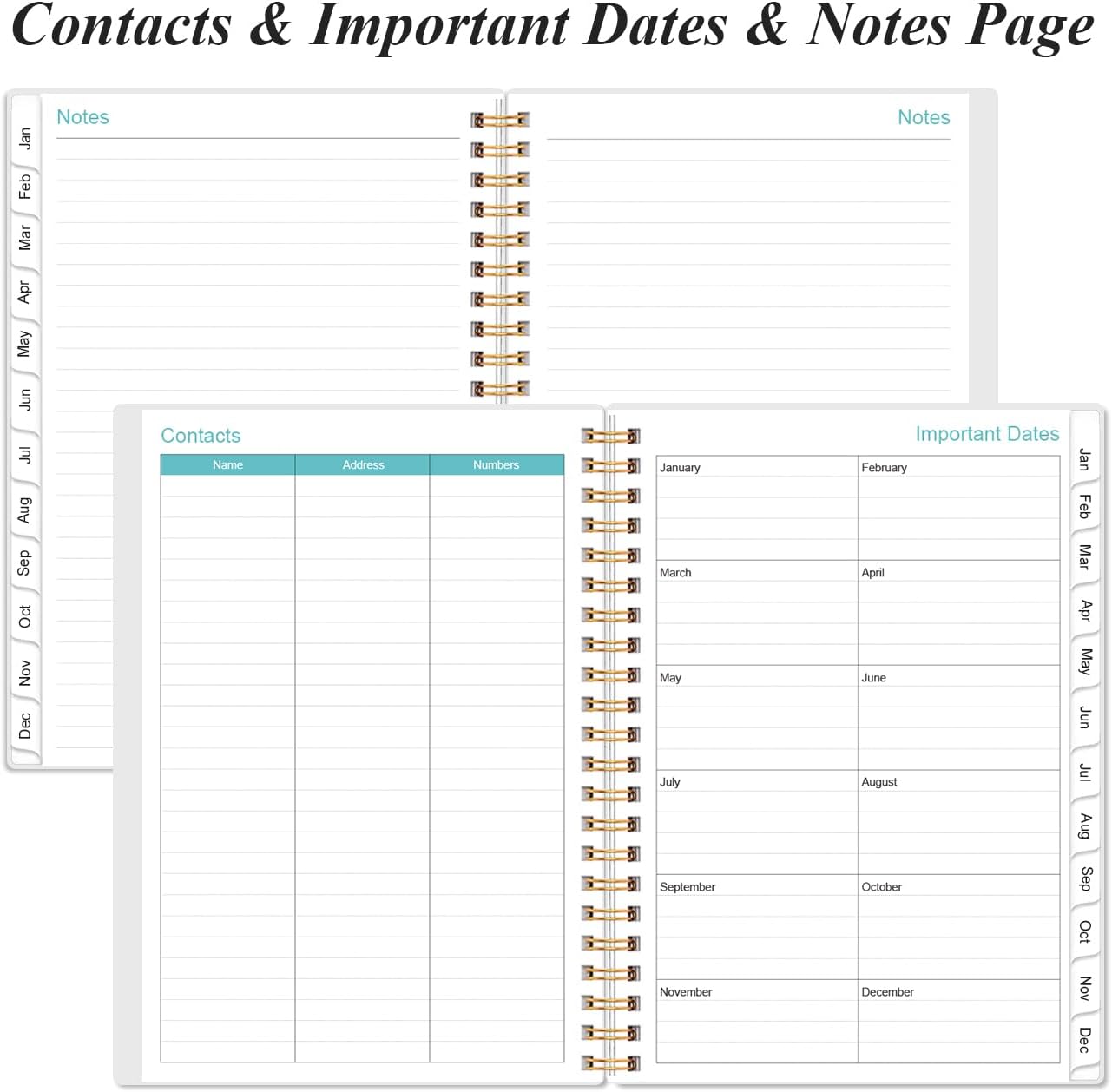 2026 Planner - Planner 2026 from January 2026 - December 2026, Weekly & Monthly Planner Spiral Bound with 12 Monthly Tabs, Inner Pocket, 6.4" x 8.5", Flower-D