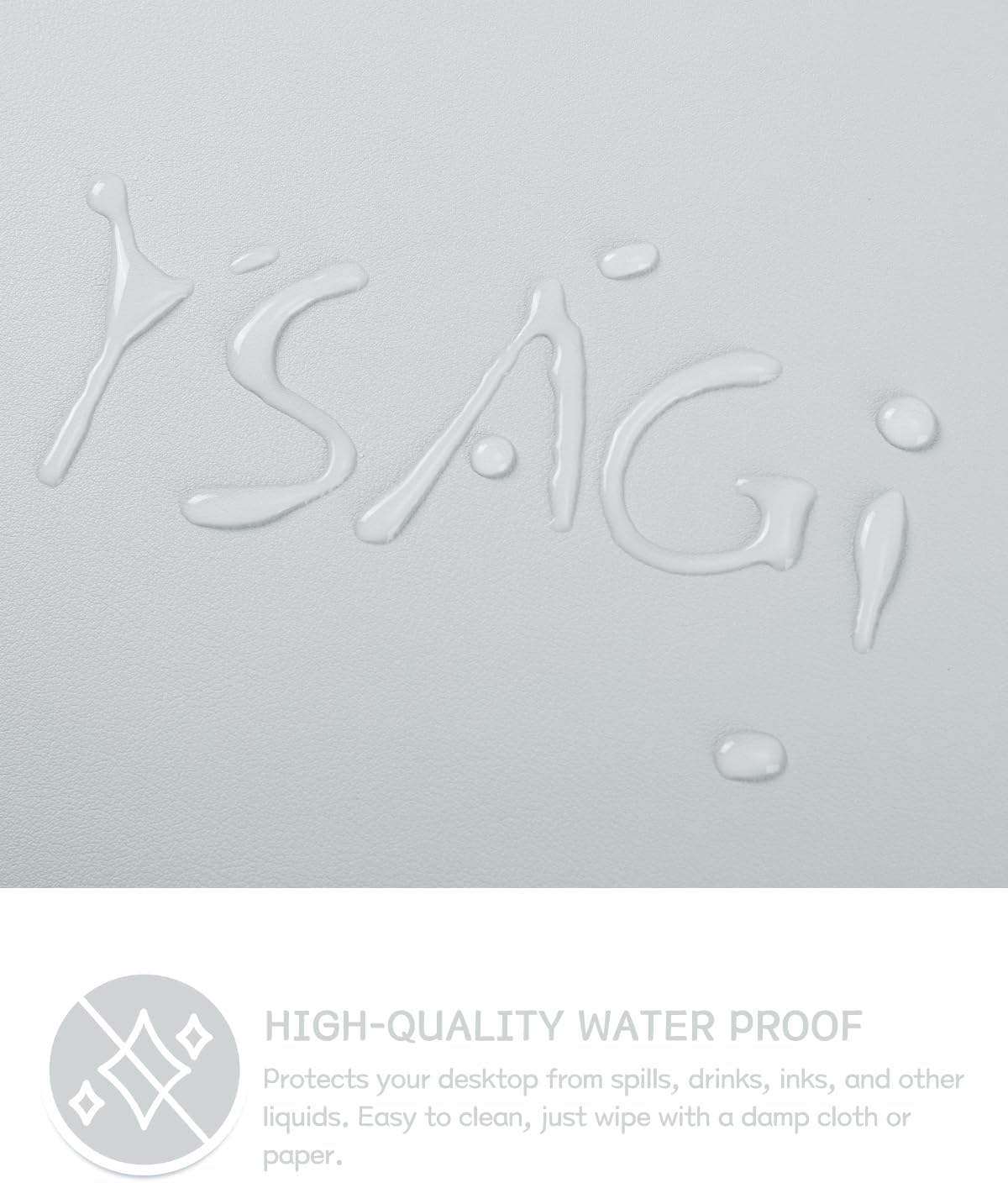 YSAGi Non-Slip Leather Desk Pad, Waterproof Laptop Computer Desk Keyboard Mat, Table Protector Blotter Mat, Large Mouse Pad for Office/Work/Home/Decor(Silver-Grey, 31.5" x 15.7")