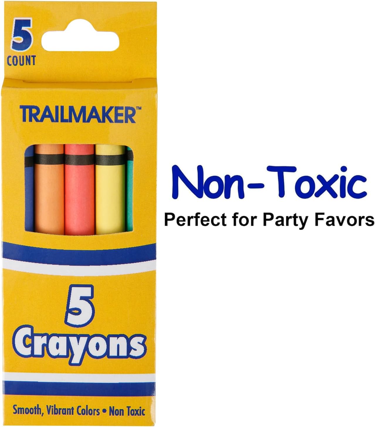 Trail maker Wholesale Bright Wax Coloring Crayons in Bulk 24 Pack, 5 Per Box in Assorted Bundle Art Sets (24 Pack)