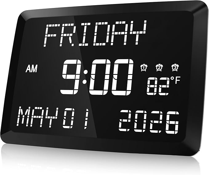 Raynic Digital Clock, 11.5" Large Display Calendar Clock by Raynic