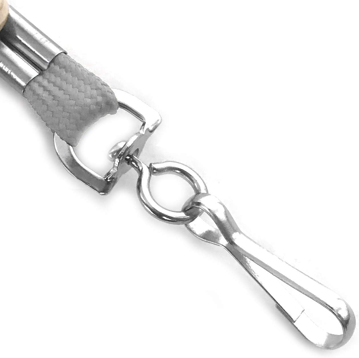 Beebel Lanyards 100 Pack Gray Lanyard with Swivel Hook Clips for ID Name Badge Holder (Gray, 100 Pack)