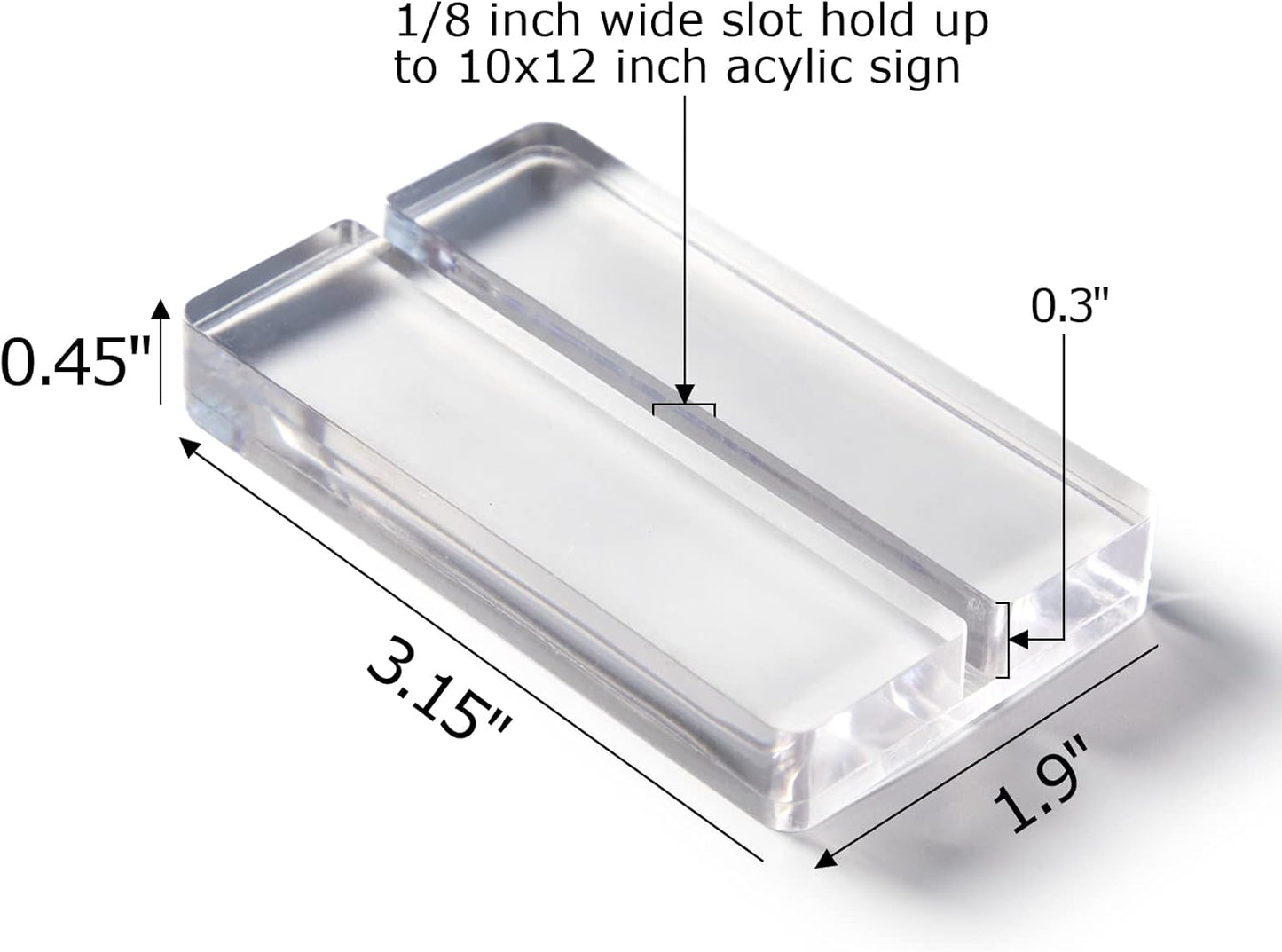Acrylic Place Card Holder - 3" Clear Table Number Holders, Acrylic Stands for Display Wedding Business Sign Menu Name Meeting Photo, 10 Pack