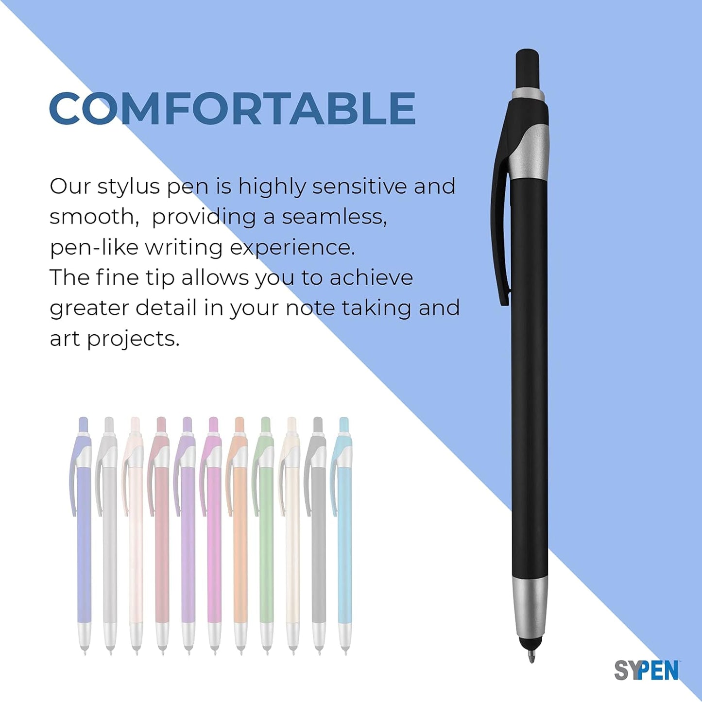 Personalized With your Custom Logo or Text Pens-Pack of 450- for Marketing, Parties, and Events, 2 in 1 Capacitive Stylus & Ballpoint Pen Compatible With Touchscreen Devices, Black Ink, Red Pens