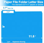 File Folder, RAZCC 250 Pack 1/3 Cut Tab Colored Folders, Colored File Folder - Image 2