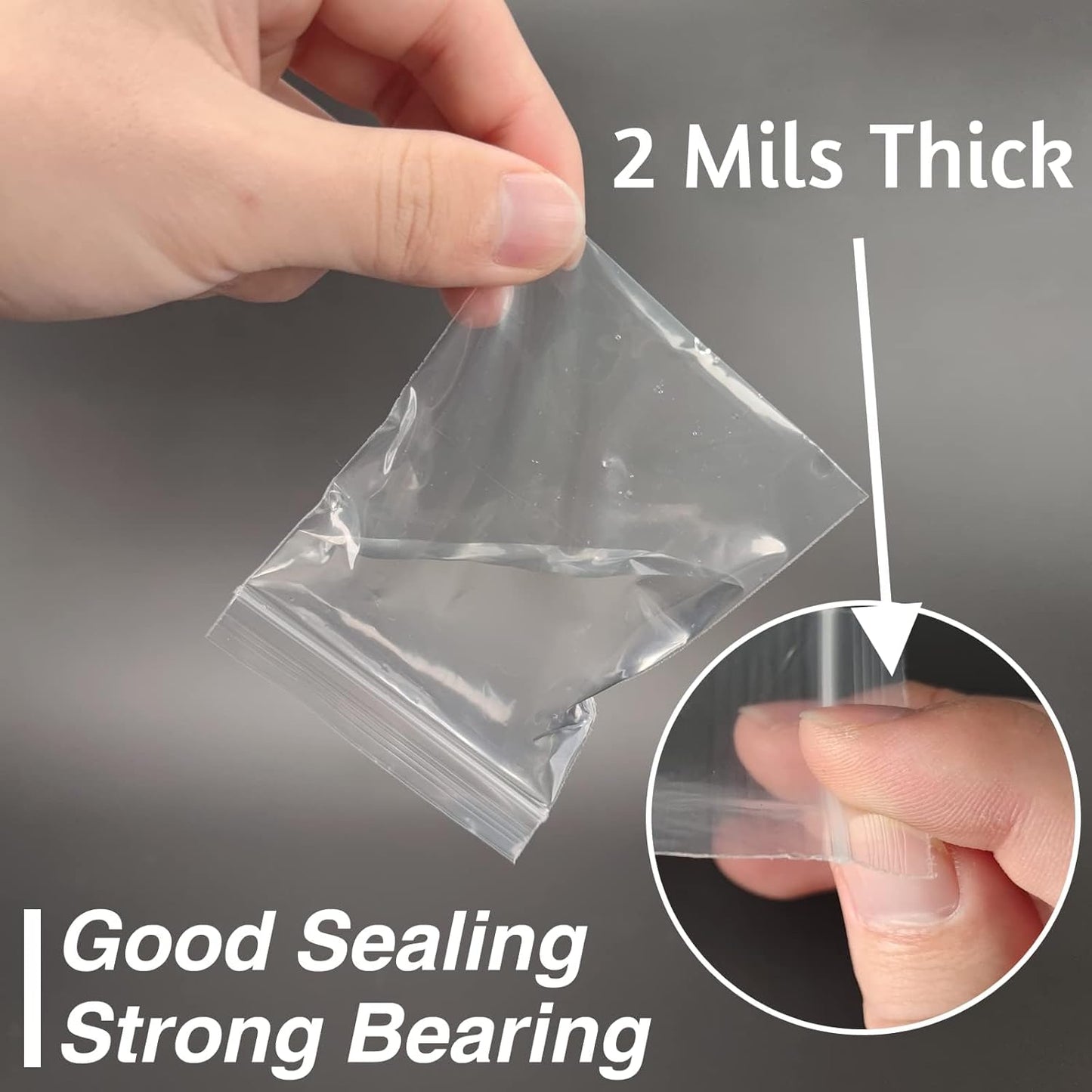 200pcs Plastic Bags, 3 x 4 inch 2 mil Jewelry Bags, Clear Small Zip Bag, Resealable Zip Bag for Small Business, Storage, Candy Bags