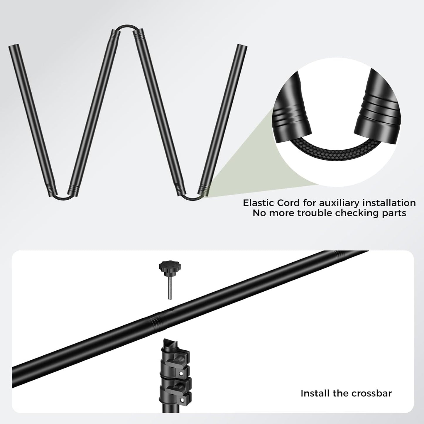 EMART Green Screen Backdrop Kit with Reverse Folding Base, 5x6.5ft Photo Greenscreen Background with Portable T-Shape Stand and 5 Clamps for Photography, Photoshoot, Studio Video Recording, Streaming