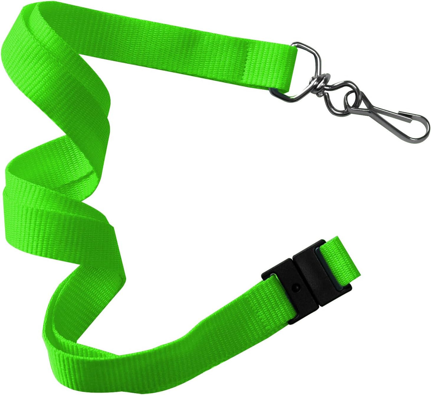 33 Pcs Breakaway Lanyards with Swivel J Hook Premium Bulk Flat Safety Lanyards for ID Badges, Schools, Students, Coaches, Festivals, Volunteers and Team Activities (Fluorescent Green)