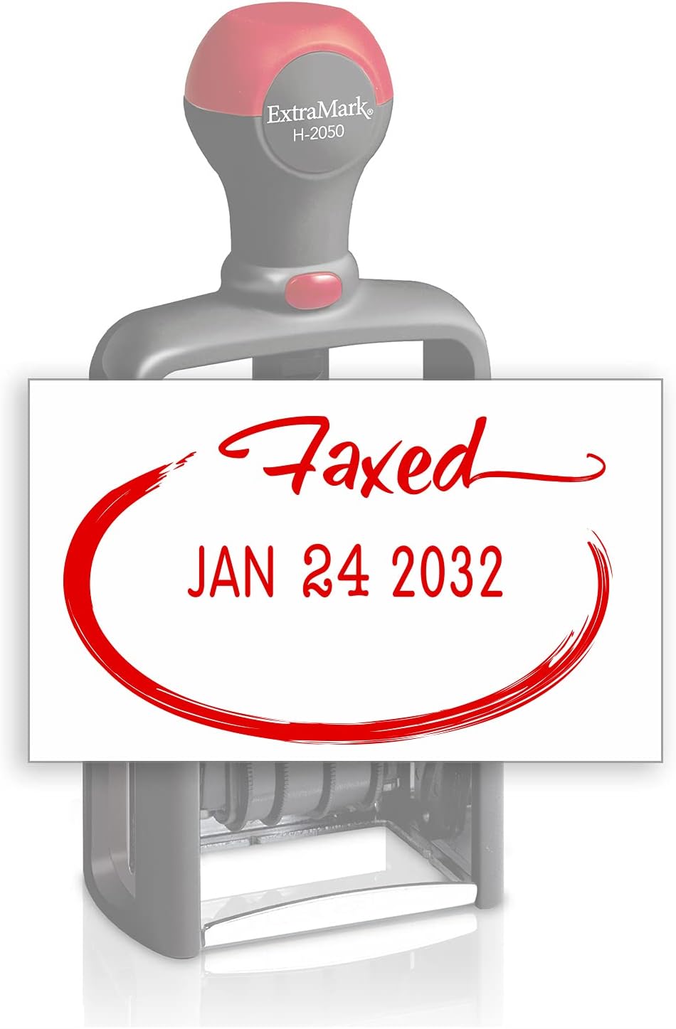 Heavy Duty Style Office Date Stamp with FAXED - Self Inking Dater - Style C - Red Ink Color