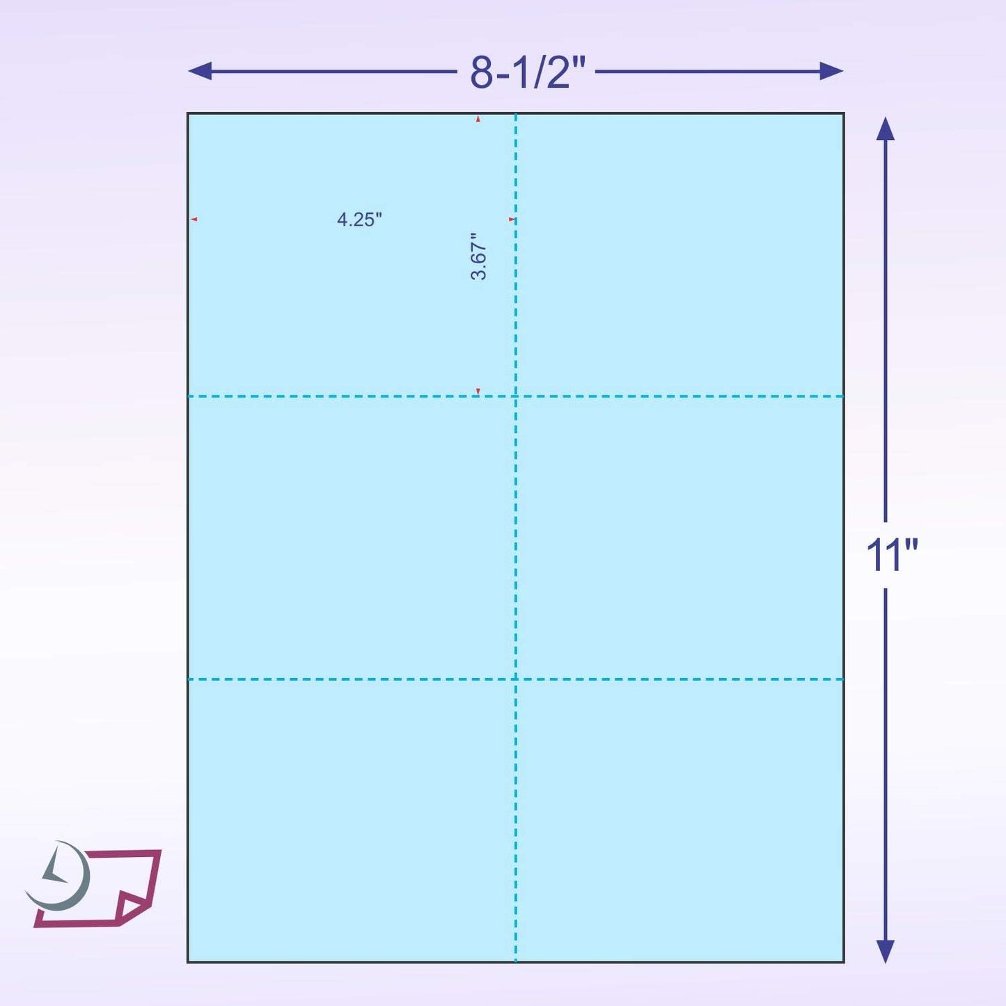 NextDayLabels - Laser Printer Blank Perforated Cards 6 up per Page, for School Registration Cards, Flower Delivery Cards, Wedding Response Cards, RSVP Cards, Trip Tickets, ETC, (300 Blue Cards)