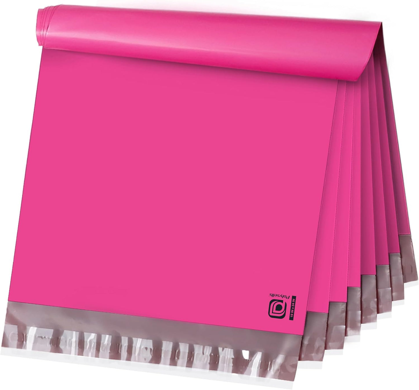 POLYSELLS 50 pcs 19x24 Inches Pink Poly Mailers Shipping Envelopes, Strong Adhesive Sealing, Waterproof, and Tear-resistant Postal Mailing Bags for Clothing, Books, and Accessories