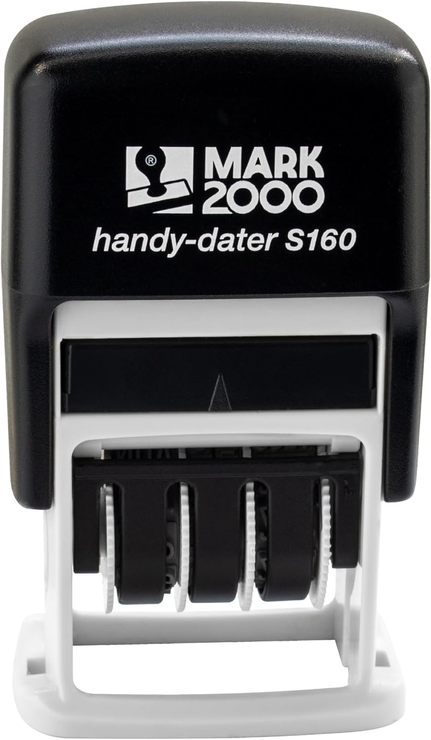 Mark 2000 Self-Inking Rubber Date Office Stamp with Entered Phrase & Date - Black Ink (Handy-Dater S160), 12-Year Band