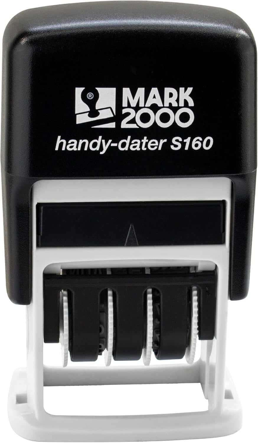 Mark 2000 Self-Inking Rubber Date Office Stamp with Entered Phrase & Date - Blue Ink (Handy-Dater S160), 12-Year Band