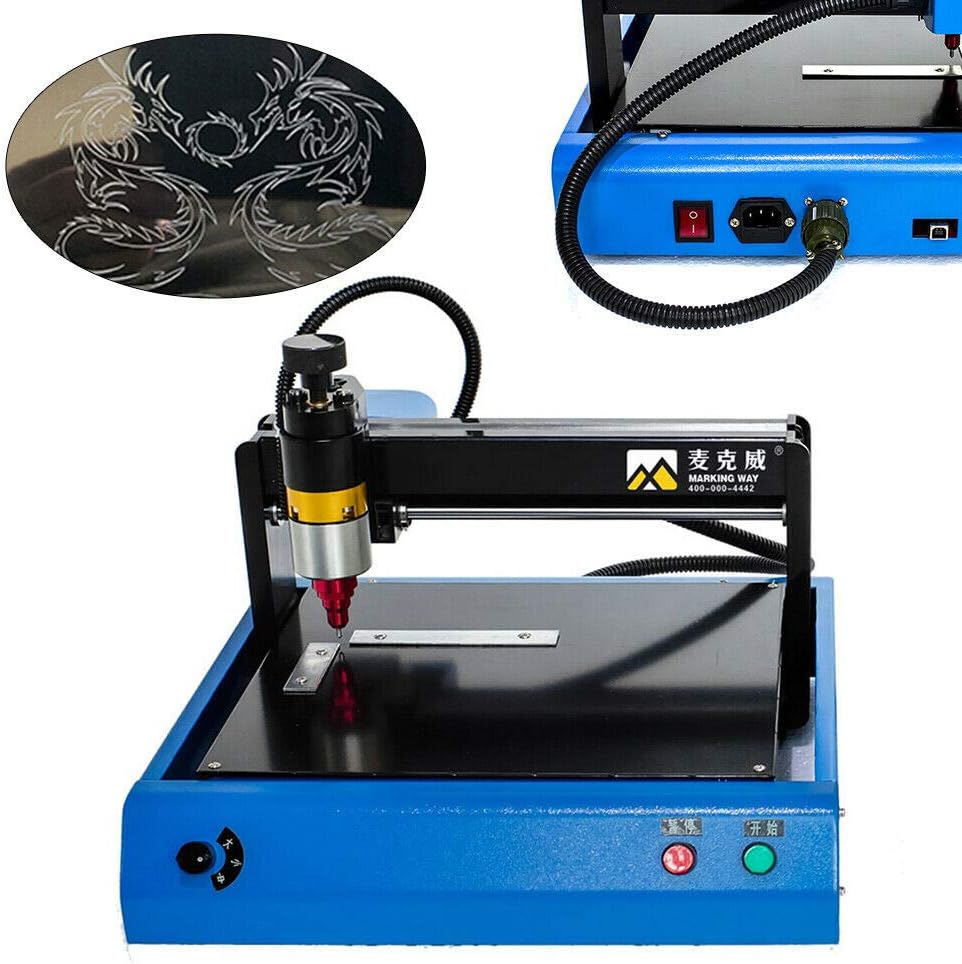 Electric Metal Marking Machine,Desktop Jewelry Engraving Machine Tools,Dot Peen Marking Machine for Metal or Hard Plastic Signs 50mm/s 110V 400W (A-1)