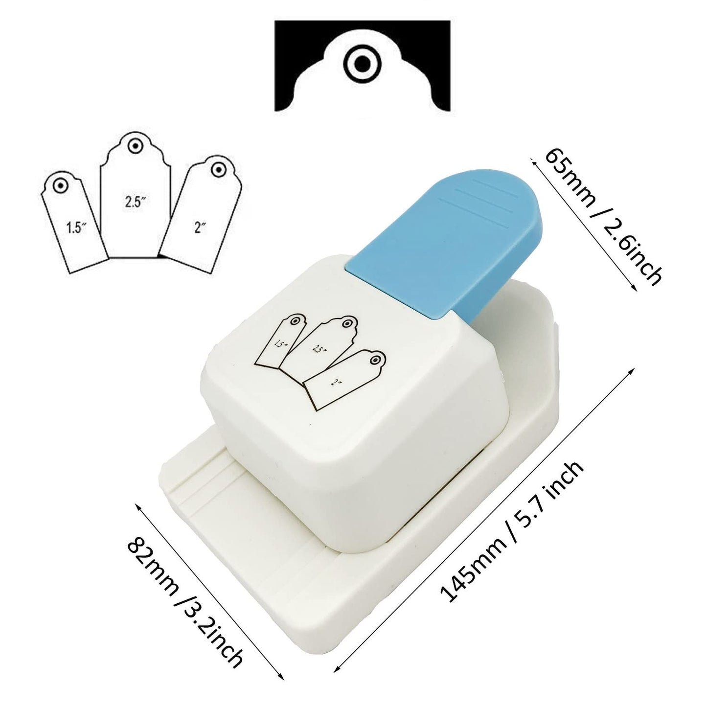 MIAO JIN 3 in 1 Round Label Punching tag Punch 1.5 "2" 2.5 "Corner Paper Punch Round Label Shape Craft Punching Gift tag for DIY Crafts Project Card Making Supplies(Shell Color Random)
