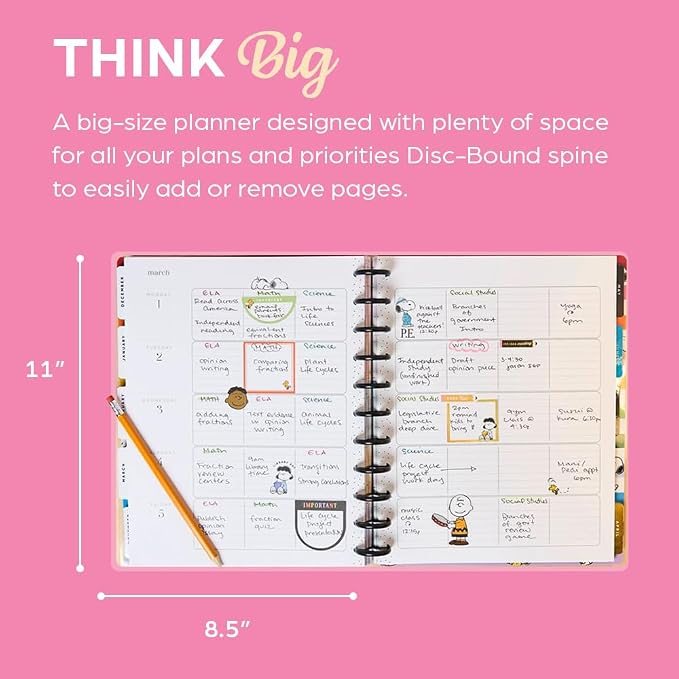 Happy Planner Peanuts Disc-Bound 12-Month Academic Planner, July 2026–June 2027 - Image 5