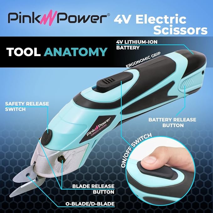 Pink Power Electric Fabric Scissors Box Cutter - Image 2