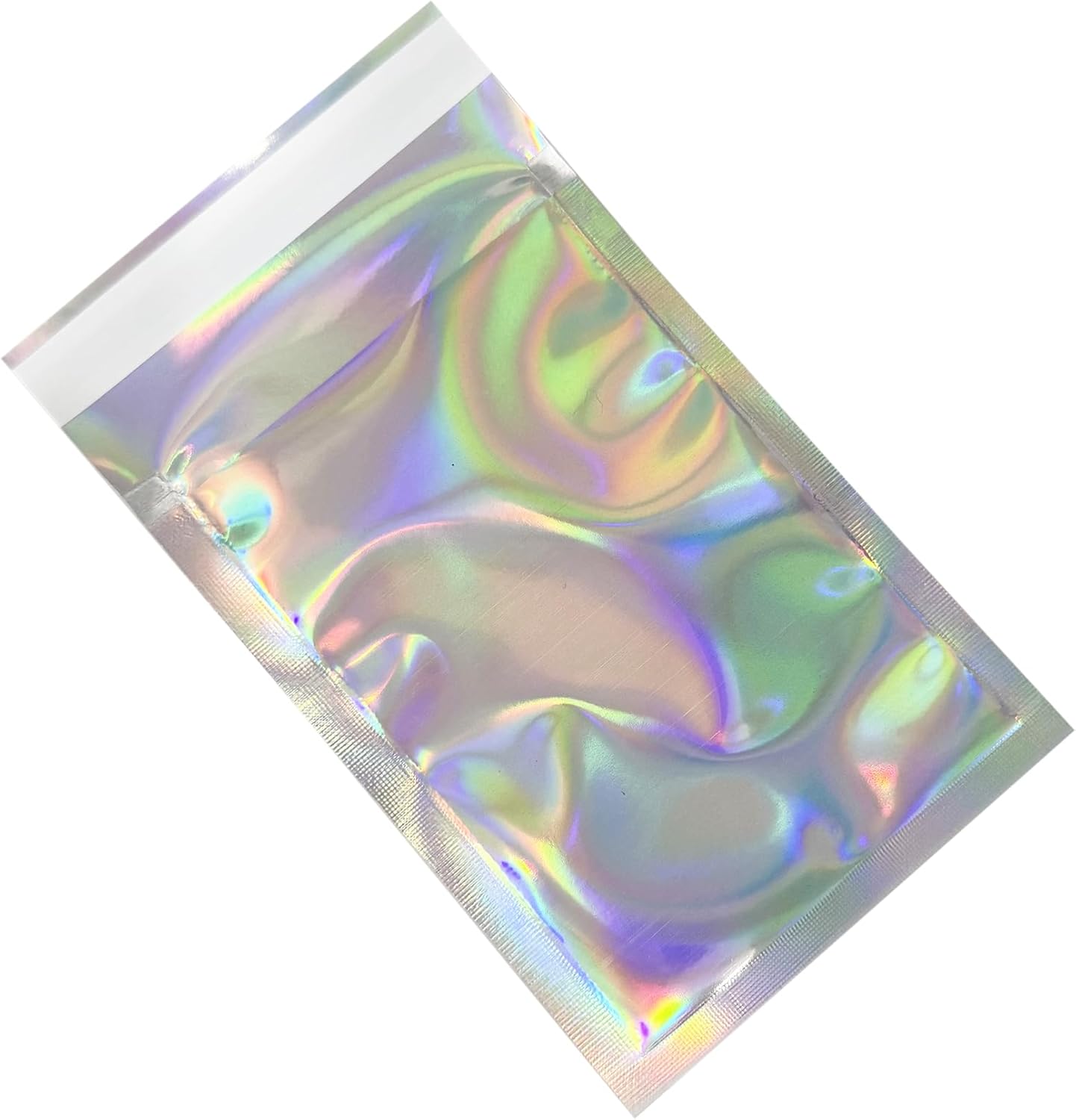 PABCK 100 Pack 2.95x3.94+1.18 inch Holographic Metallic Poly Mailers Self Sealing Packaging Aluminum Foil Glitter Bags Shipping Envelopes Mailing Storage Pouches for Shipping Packaging
