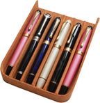 Leather 6 Fountain Pen/Pencil Tray Case, Magnetic Closure - Image 7