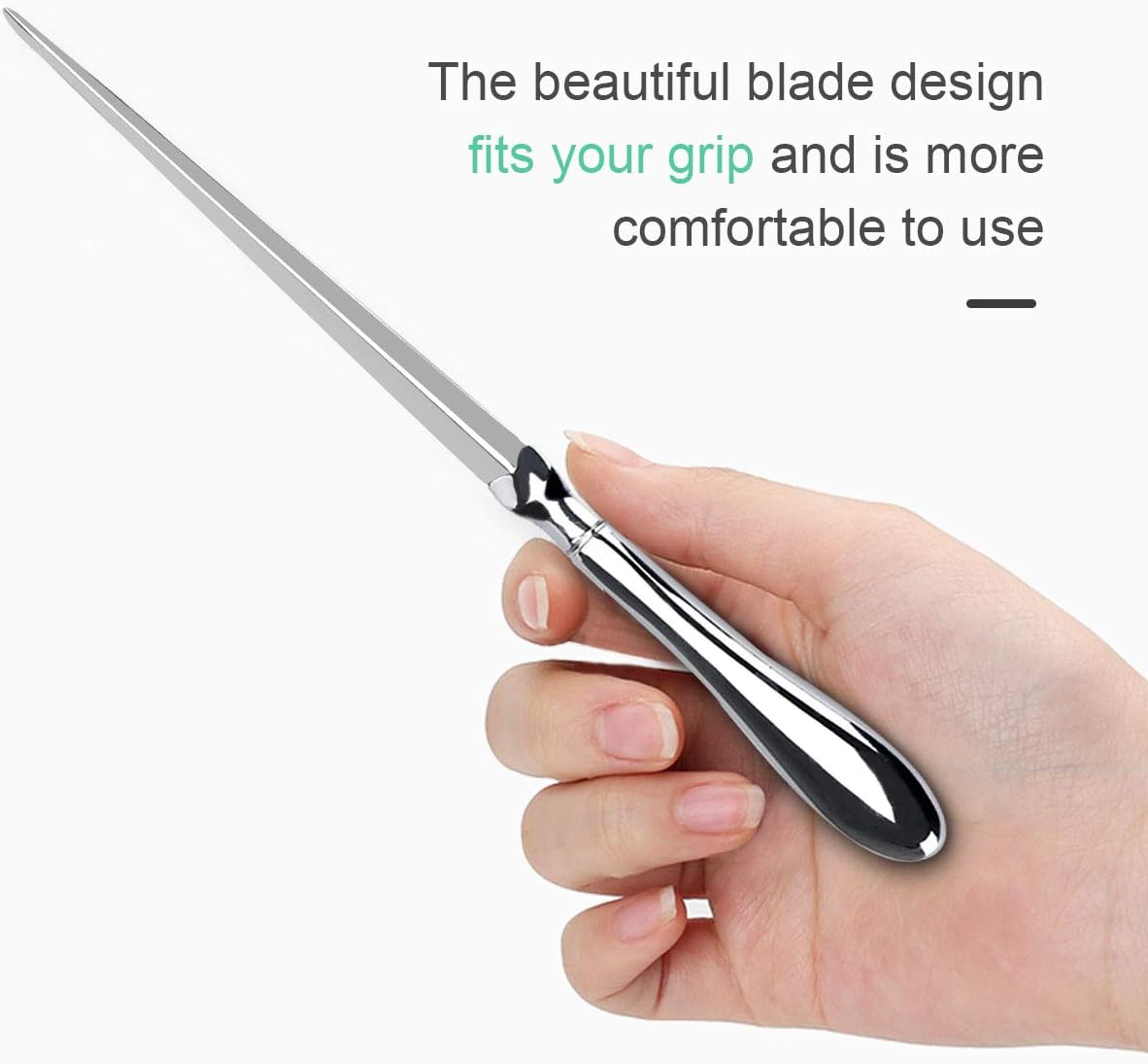 Letter Opener, 1 PCS Silver Envelope Opener Knifes, Metal Letter Opening Knife, 9 Inches Envelope Slitter (Sliver 1PCS)