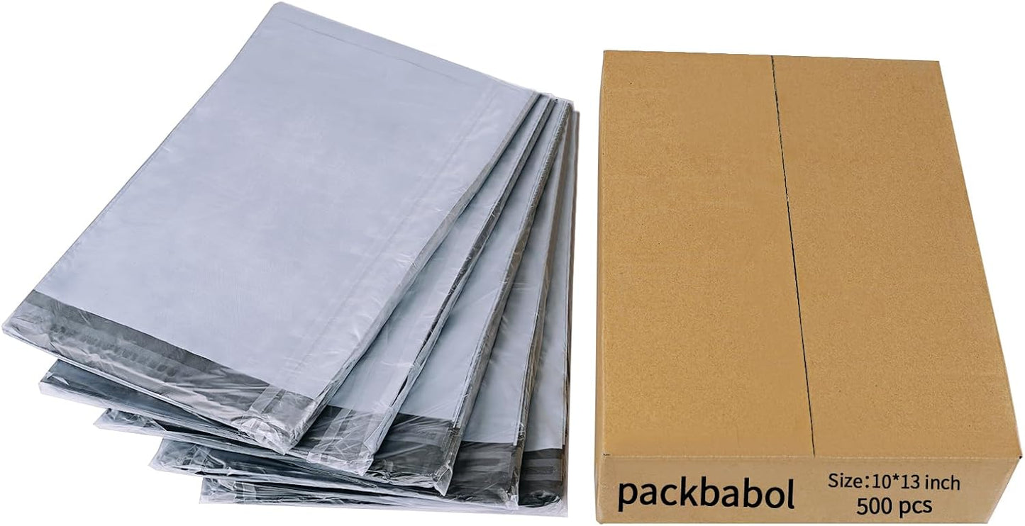 packbabol Poly Mailers10x13 Inch 500 Pack, Shipping Bags, Strong Mailing Envelopes,Shipping Envelopes Self Seal Mailers Bags Waterproof and Tear-Proof Packaging Bags