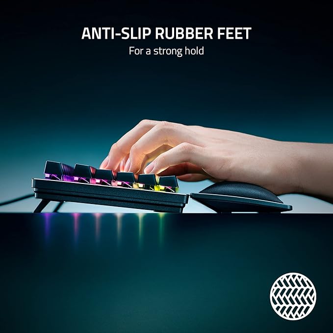 Razer Ergonomic Wrist Rest for Tenkeyless Keyboards: Plush Leatherette Memory - Image 4