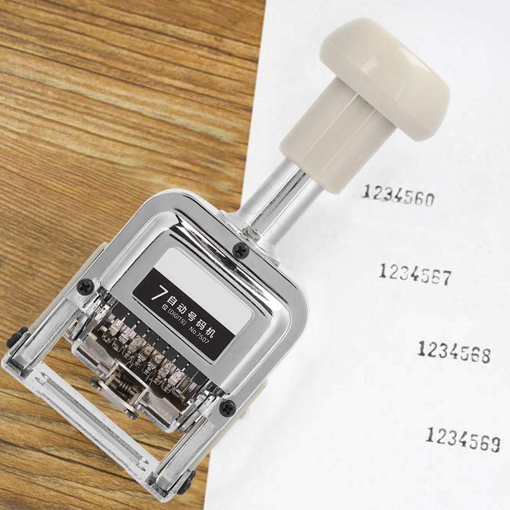 Automatic Numbering Machine, 7 Digits Seal Automatic Transposition Numbering Machine Office Equipment School Supplies Business Numbering Stamps