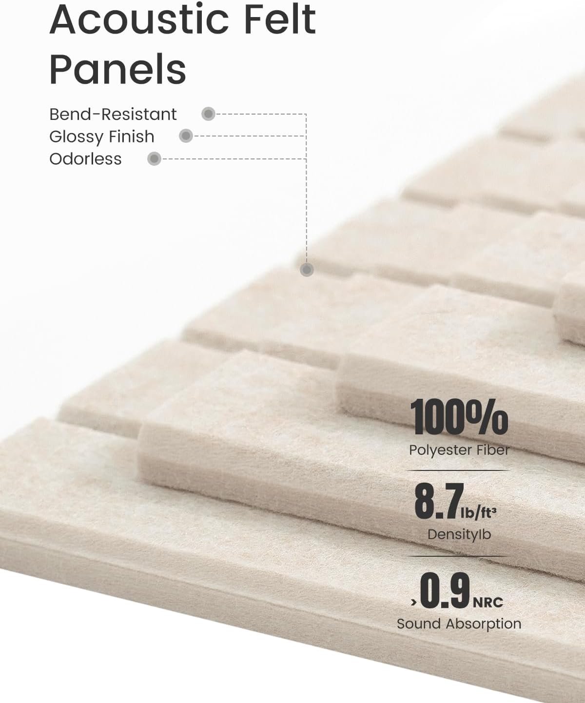 Felt Bulletin Board Tiles -28"x18" with 40 Adhesive Tabs, Cork Board Alternative for Office Decor, Push Pin Board Wall Organizer 6-Pack (Oatmeal)