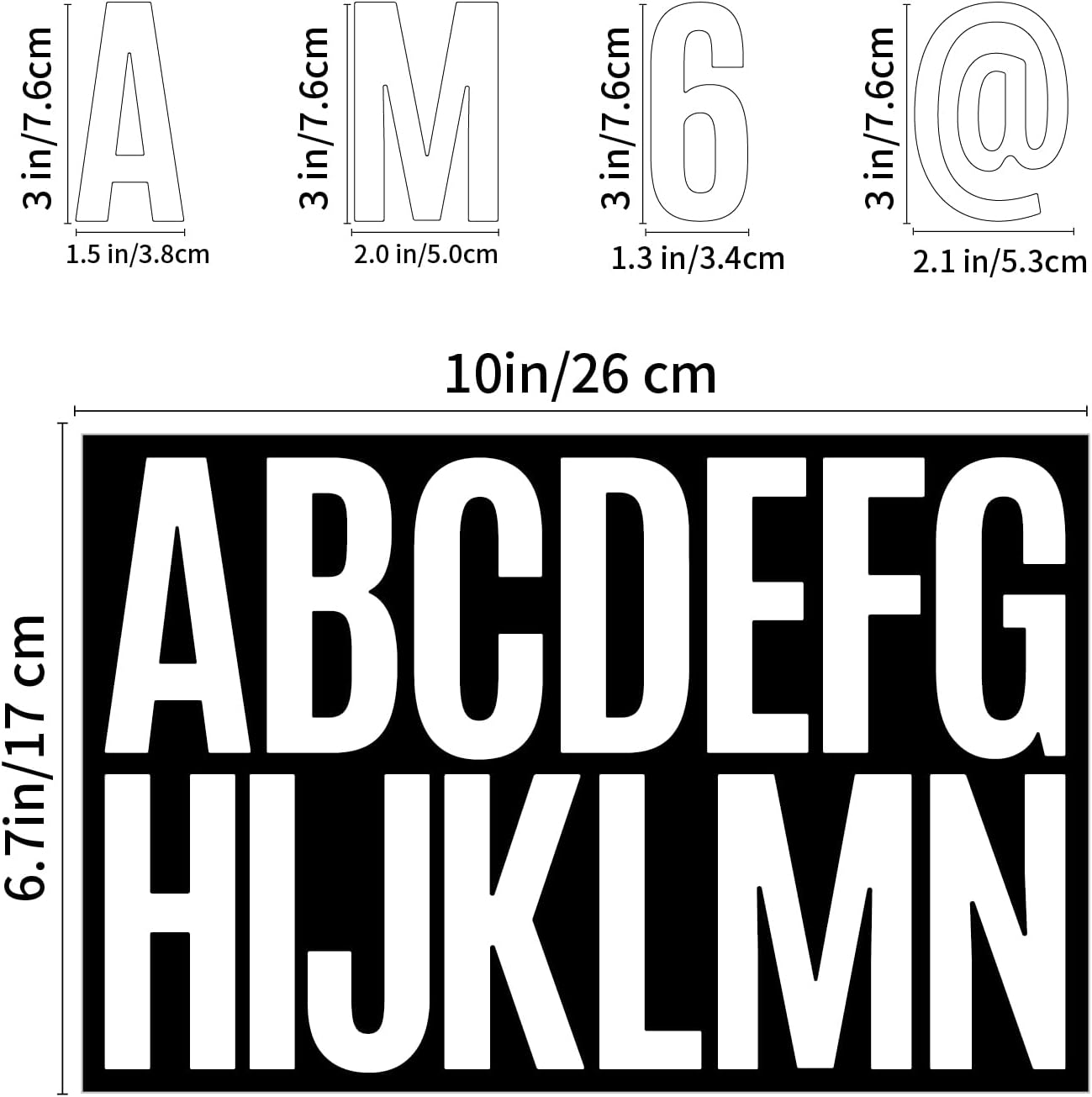480 Pcs Waterproof 3" Vinyl Alphabet & Number Stickers - Self-Adhesive for Mailboxes, Windows, Doors, Signs, Vehicles & More, White