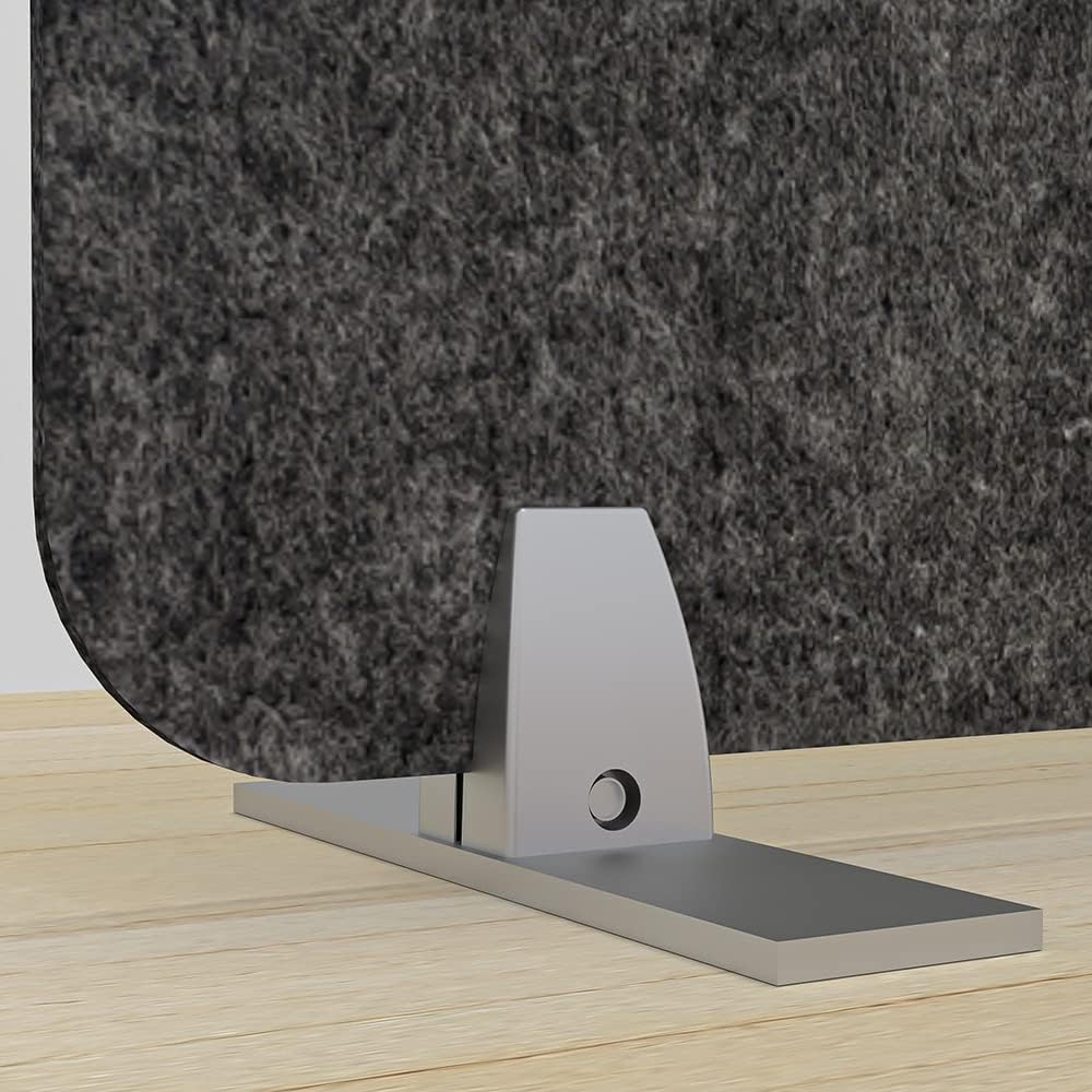 Freestanding Acoustic Desk Divider with Mount | Eco-Friendly Privacy Screen Panel | Noise Reducing Desk Partition | Tackboard Option & Easy to Install | Made from Recycled Plastic | Black - 18" X 59"