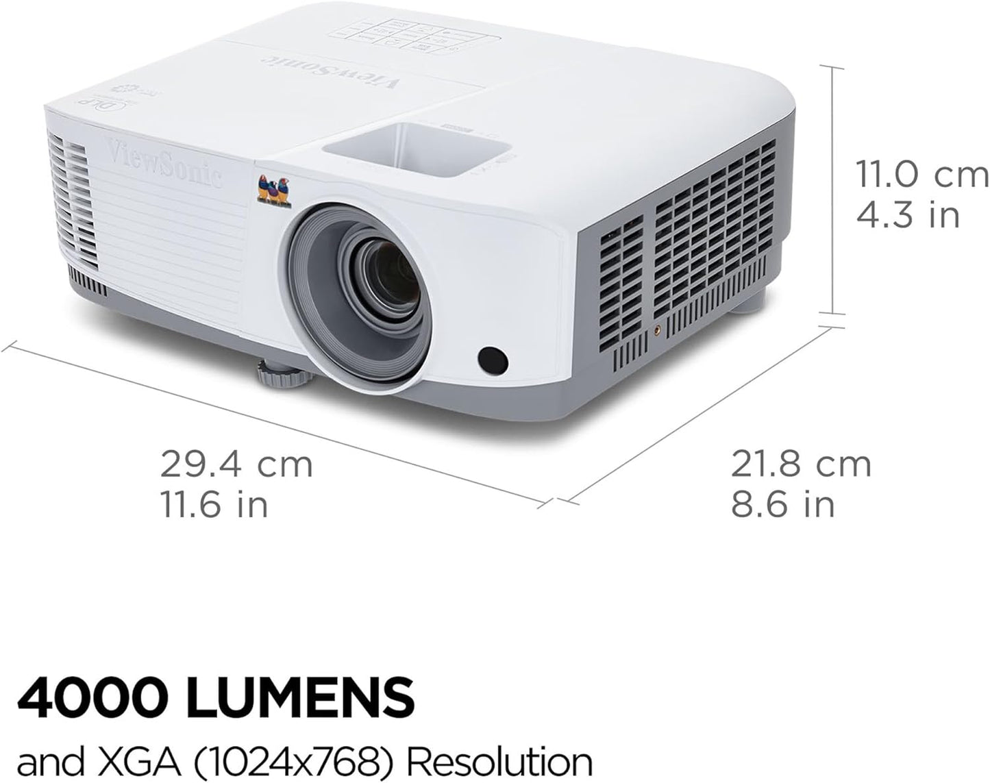 ViewSonic PA503X 4000 Lumens XGA High Brightness Projector Projector for Home and Office with HDMI Vertical Keystone