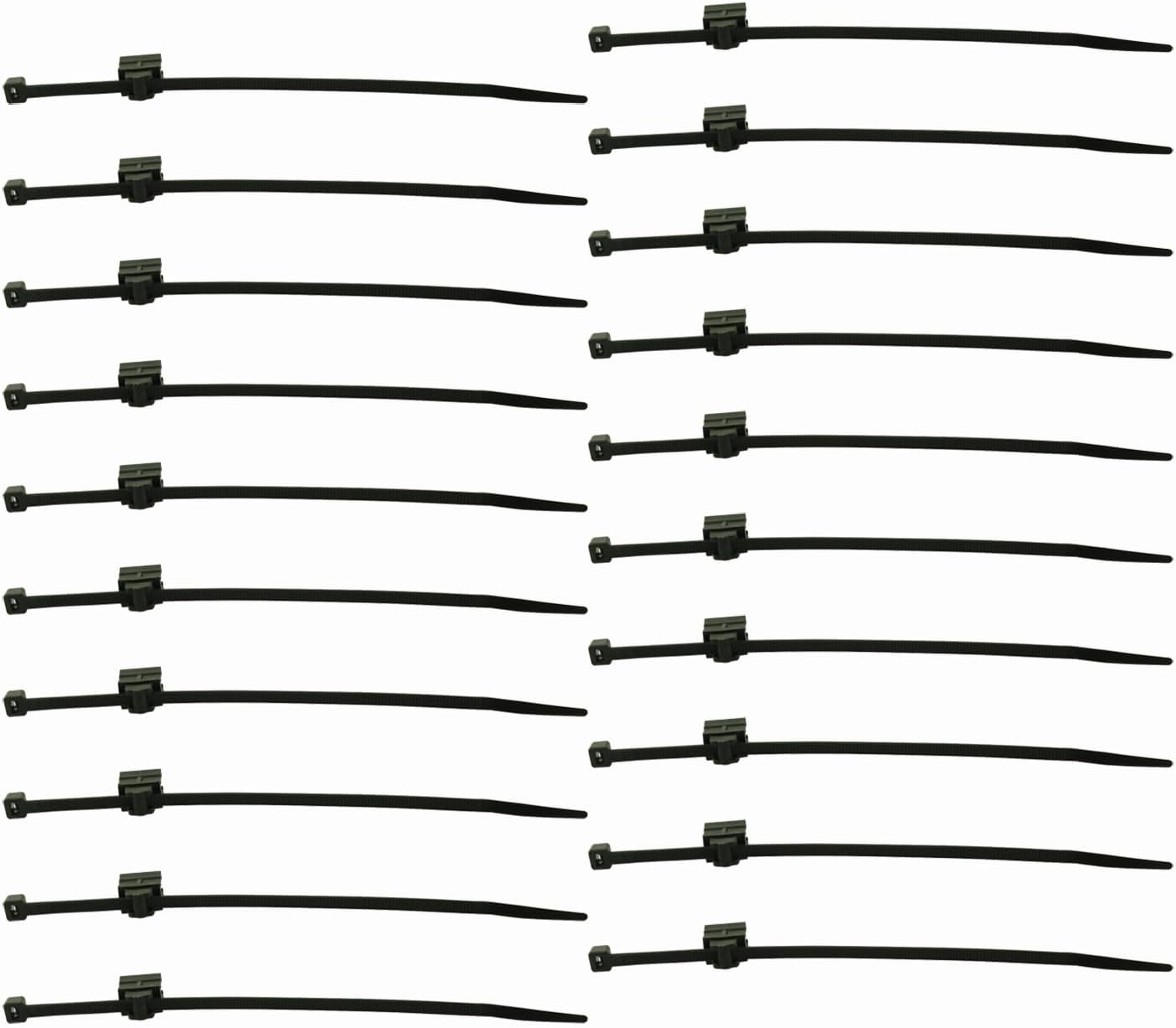 20PCS Black Plastic Cable Tie Mounts Holders Wire Tie Fasteners for Cable Management Automotive Wire Harness Tie Wraps Wire Edge Mounting Clips Fasteners