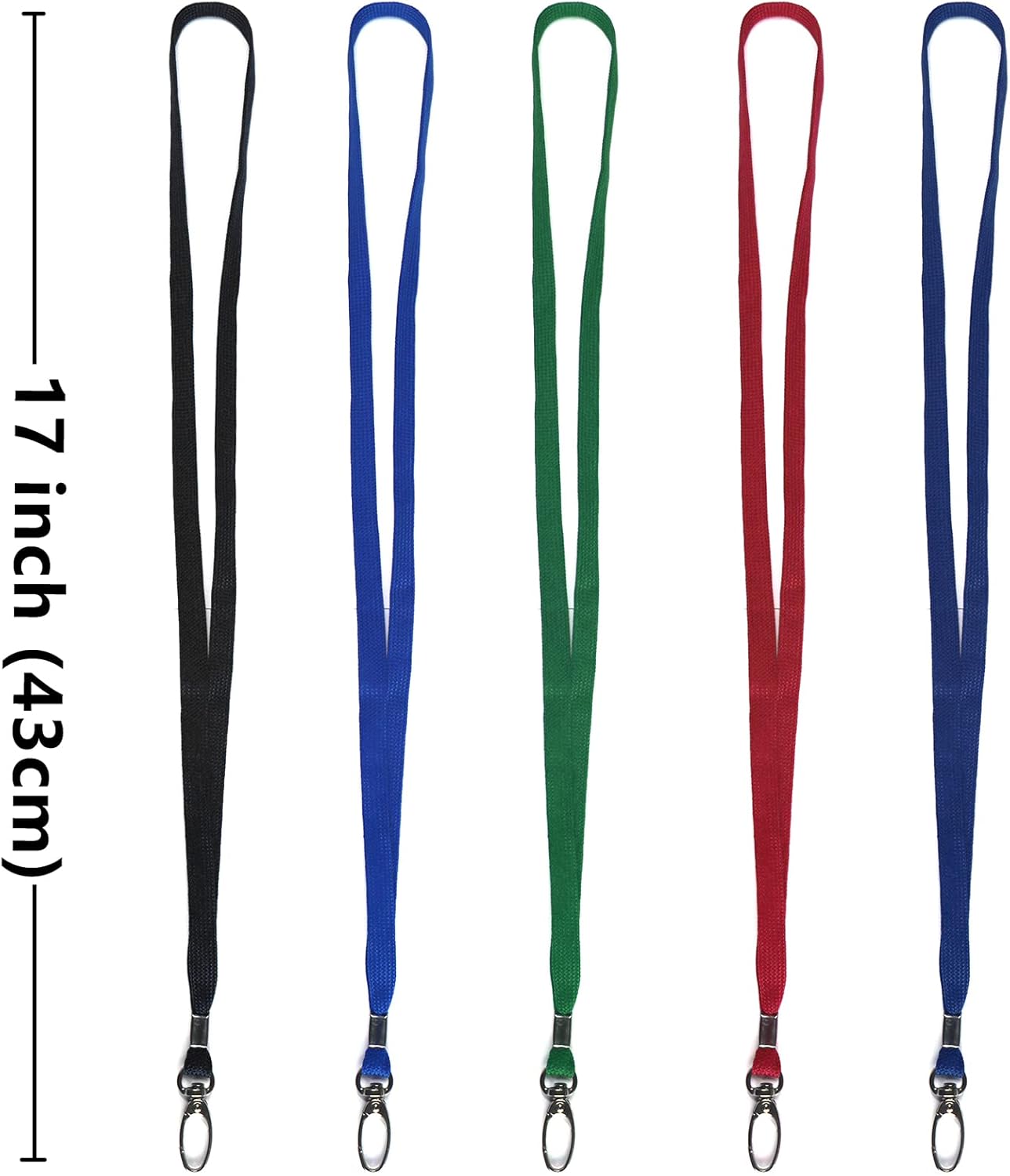 100 Pack Lanyards Bulk Blue Lanyard for Office Id Badges Flat Lanyard with Badge Clip Swivel Hook (100 Pack, Blue)