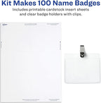 Avery Customizable Name Badges, Clip Style, 2.25" x 3.5", 100 Total - Image 3