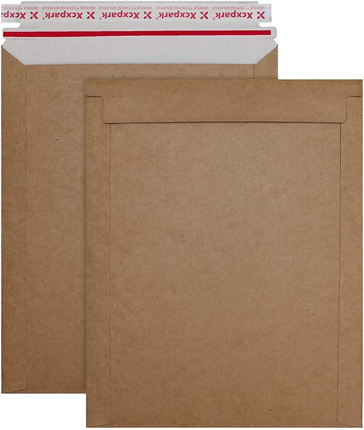 20 Pack brown Kraft Rigid Mailers, 7.5x9.5 inches Self Seal Photo Document Mailers Premium Cardboard Keep Flat Envelopes for Photos, Pictures, Papers CD
