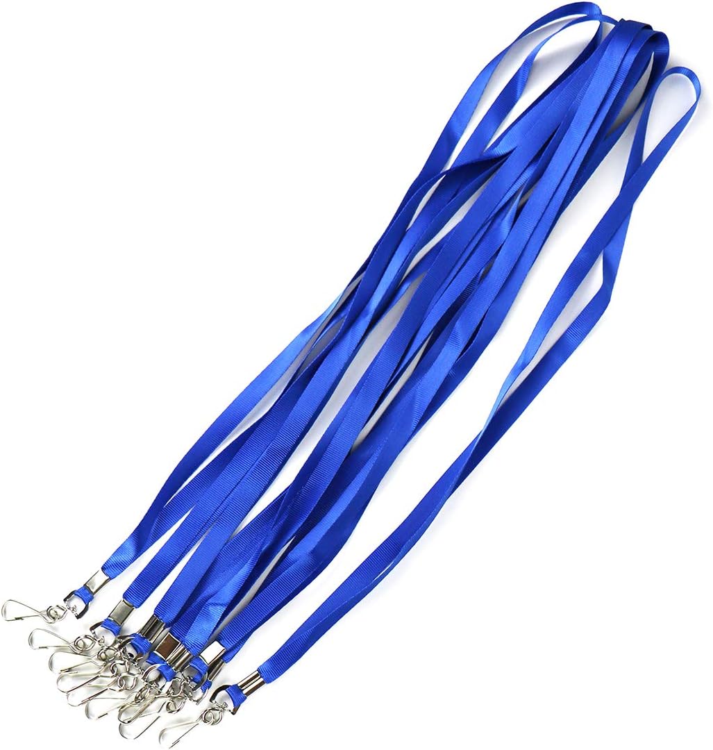 Bird Fiy Bulk Blue Lanyards for Id Badges Nylon Neck Flat Lanyard for ID Name Badge Holder/Name Tag