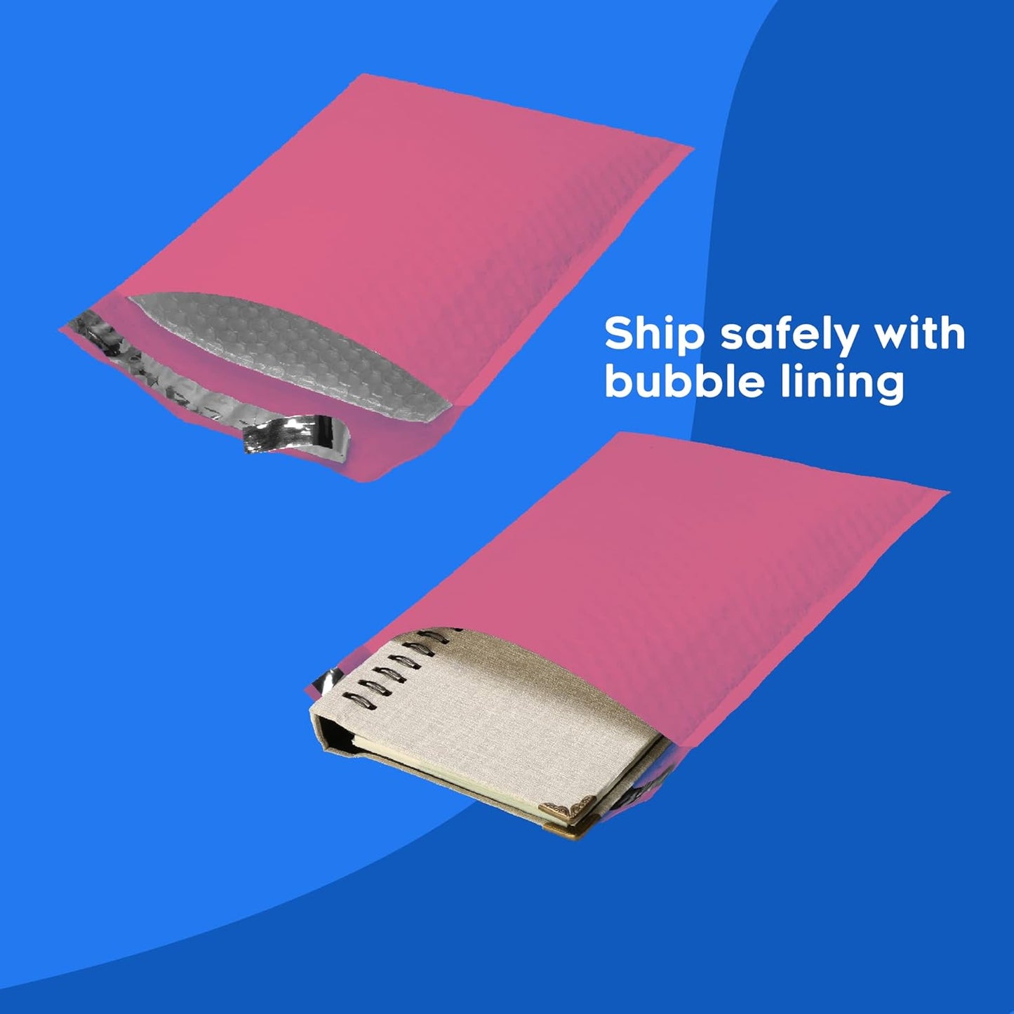 The Boxery Colored Poly Bubble Mailers (#0 6x10'', Pink)