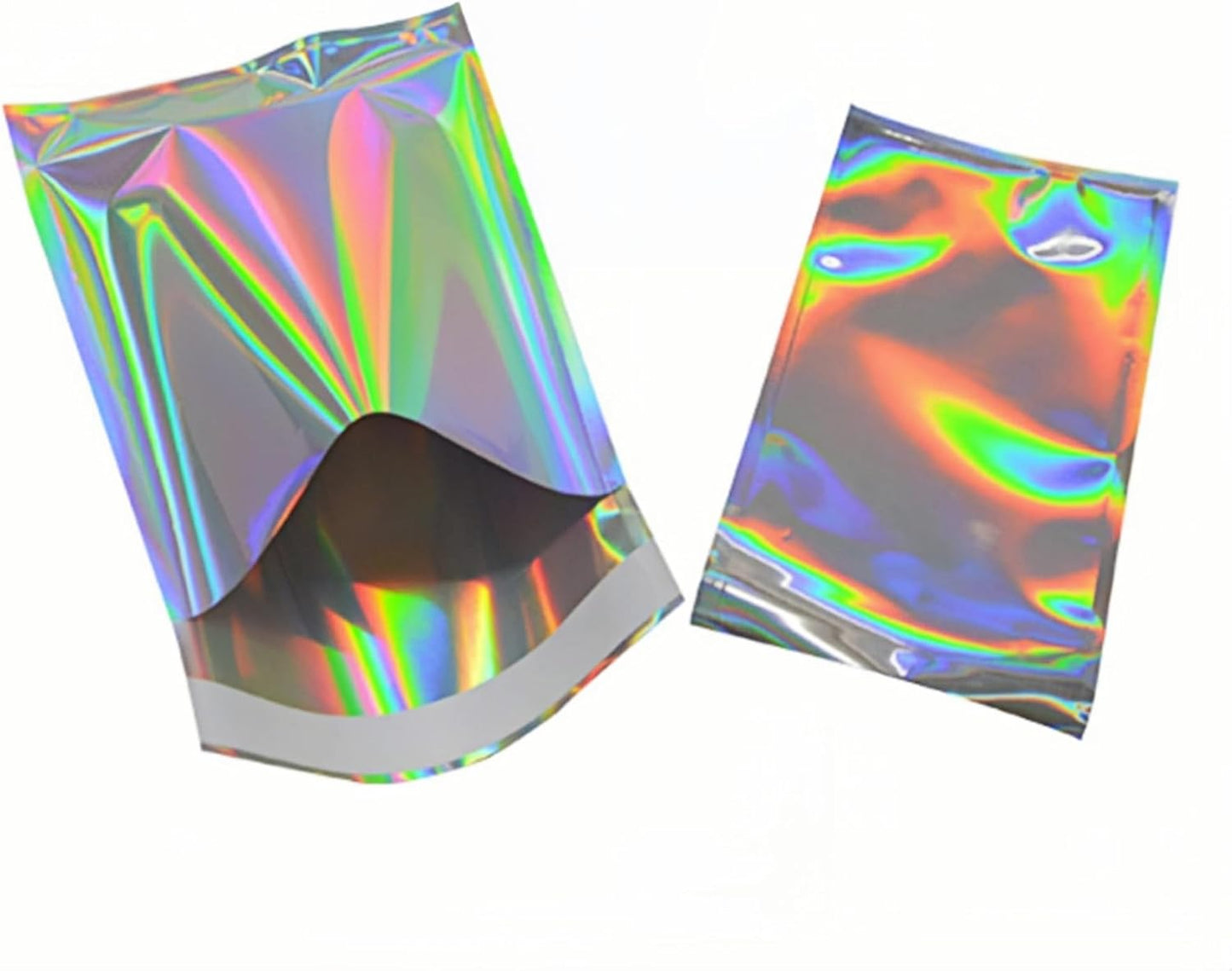 PABCK 100 Pack 3.94x5.91+1.18 inch Holographic Metallic Poly Mailers Self Sealing Packaging Aluminum Foil Glitter Bags Shipping Envelopes Mailing Storage Pouches for Shipping Packaging
