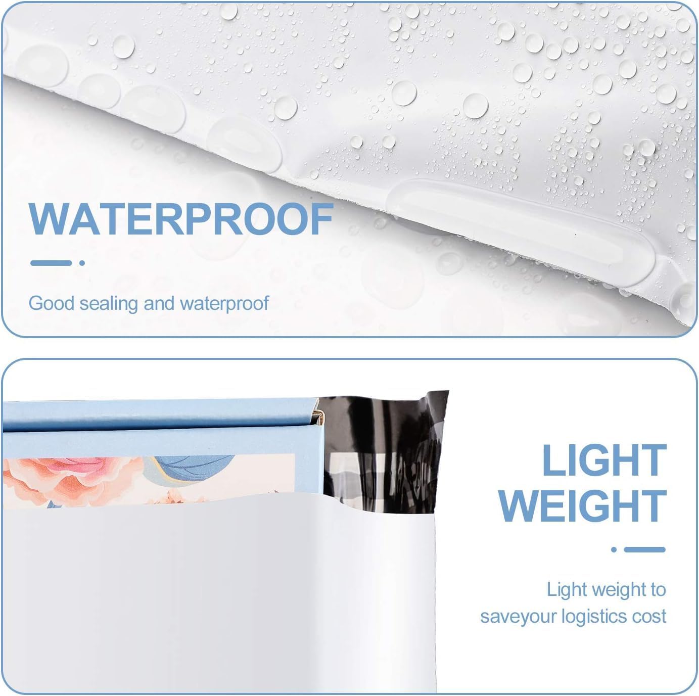 Metronic Poly Mailers 12x15.5 500pcs White Shipping Bags for Clothes Bulk,Self Adhesive Shipping Envelopes for Small Business,Waterproof Mailers Poly Bags for Shipping,Packaging Mailing Bags