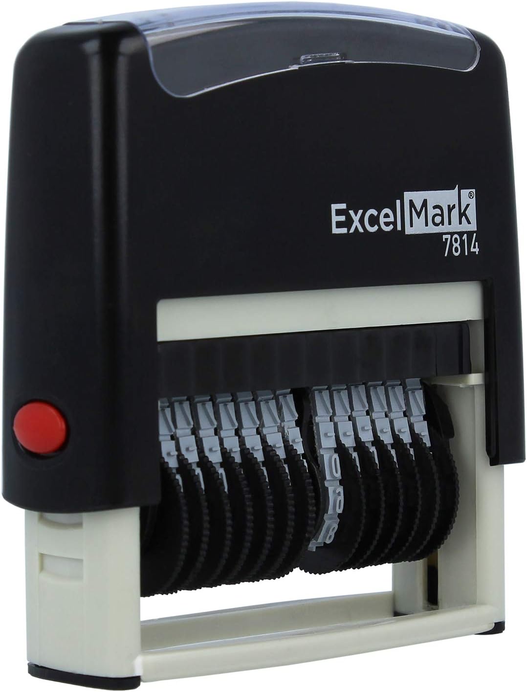 ExcelMark 13 Band Self-Inking Number Stamp - 2" x 1/4" Impression - Black Ink (7814)
