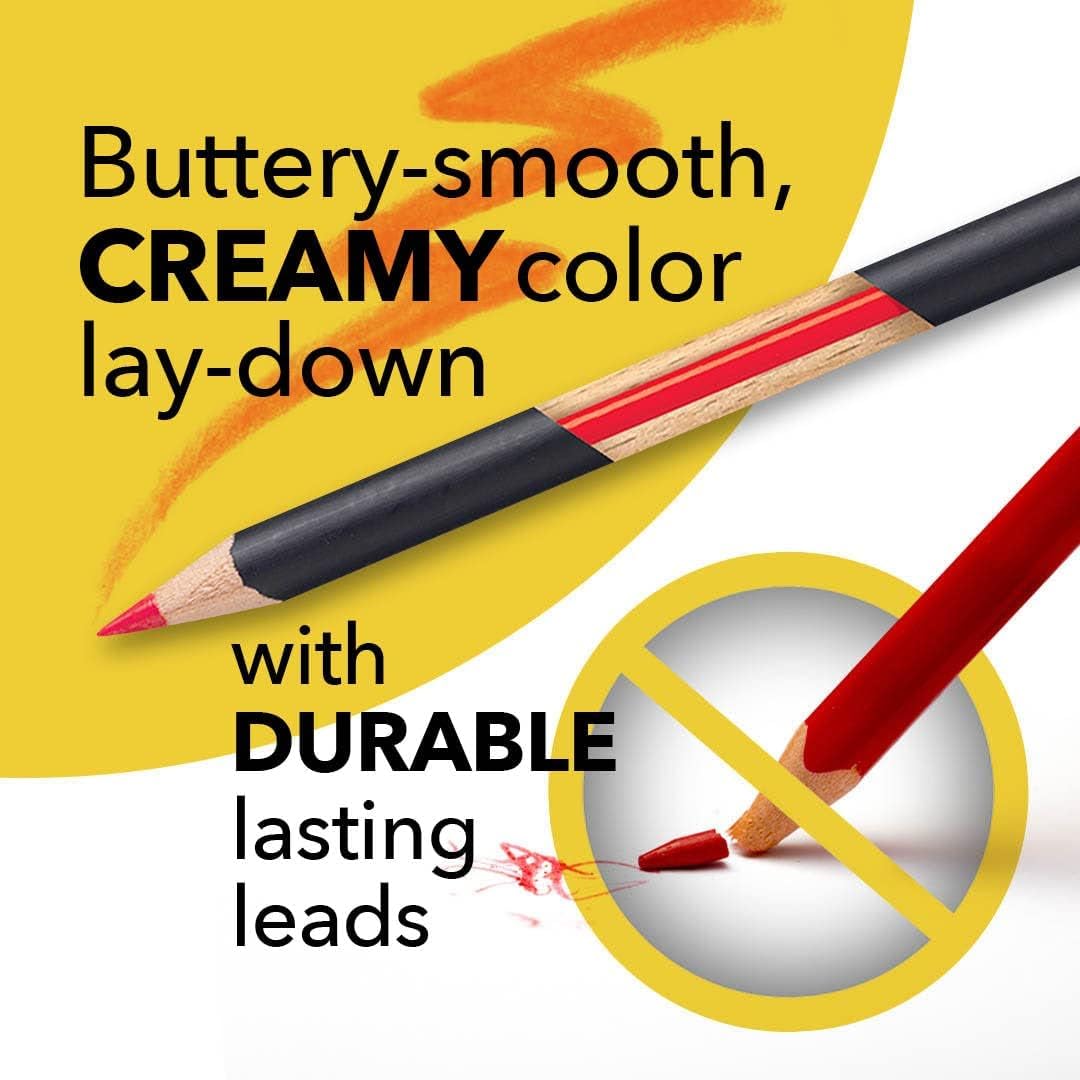 Castle Art Supplies Colored Pencils Set | 72 Premium Soft Core Colored Leads for Adult Artists | Organized in Presentation Tin Case