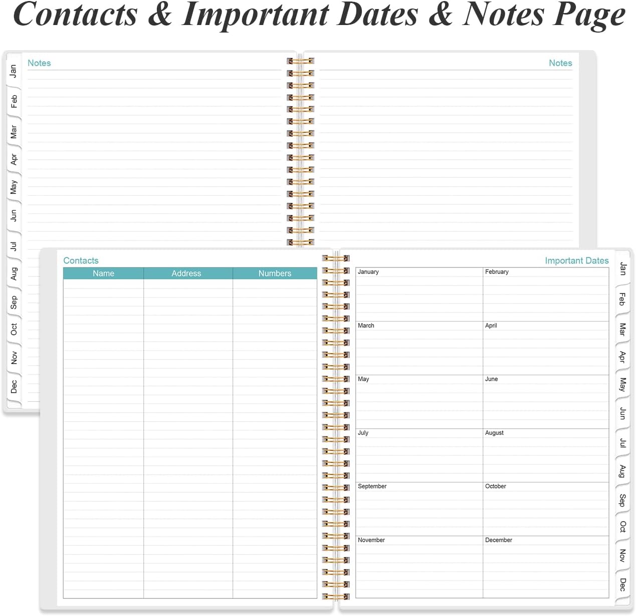 2026 Daily & Monthly Planner - One Page Per Day, Daily Planner from January 2026 - December 2026, Planner 2026 with 12 Monthly Tabs, 8.5" x 11", Blue Leaf Flower