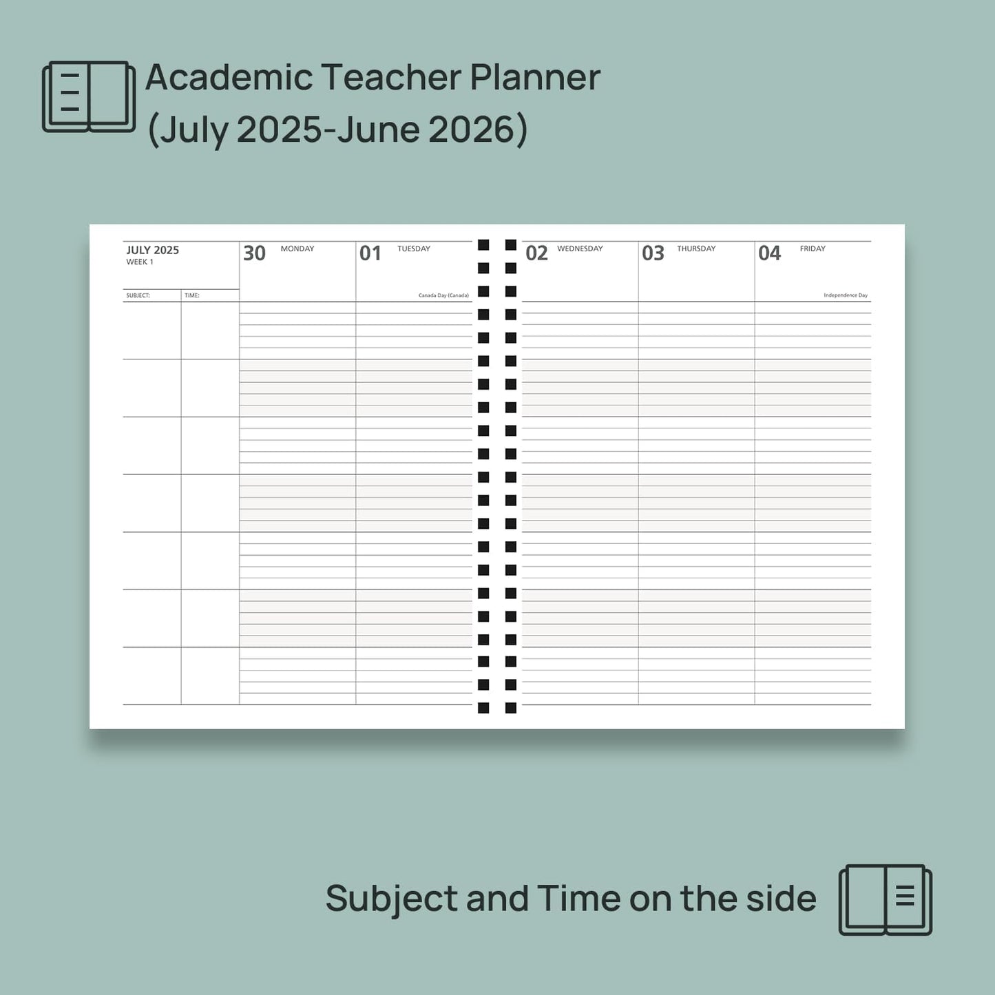 POPRUN Teacher Planner 2025-2026, (Letter Size - 8.5'' x 11'') Academic Lesson Planner (July 2025 - June 2026), with Monthly Tabs, Thick Papers, 2-Sided Pocket, Leather for Teachers, Champagne Gold