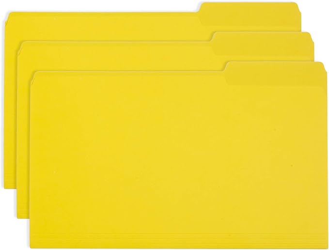 Blue Summit Supplies Yellow Legal File Folders, 1/3 Cut Tab, Legal Size - Image 6
